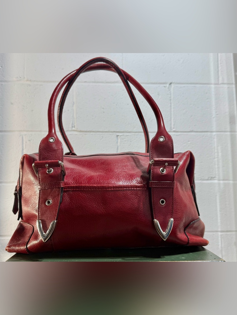 Wilsons Leather Deep Red Leather Shoulder Bag